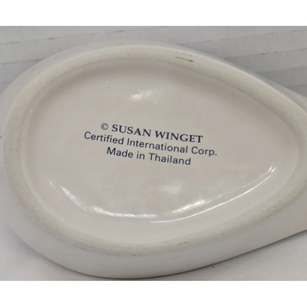 Vintage Susan Winget Sunflower Ceramic Spoon Rest Certified International 1990s